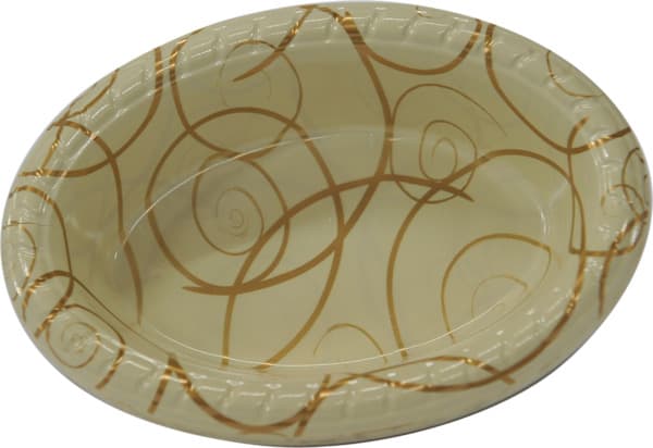 Gold-Printed Cream Casserole Dish