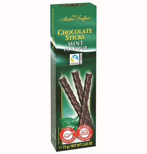 أصابع شوكولاتة داكنة بالنعناع