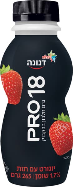 משקה יוגורט פרו 18ג' חלבון עם תות 1.7% שומן
