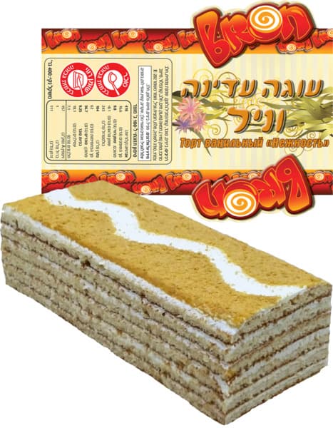 עוגה עדינה וניל 400ג מלבן