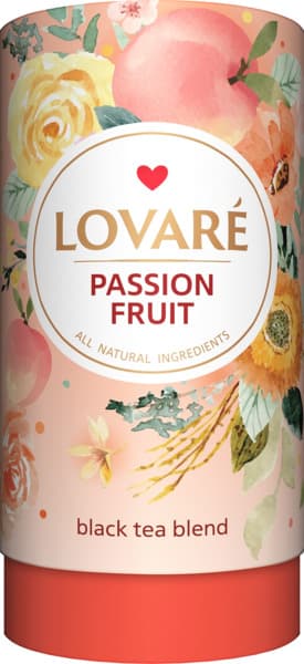 Passion Fruit شاي أسود مع فواكه وبراعم وبتلات زهور برائحة الخوخ 80 غ