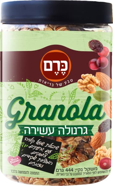 Granola riche aux flocons d'avoine grillés avec graines, raisins secs, canneberges, amandes et noix