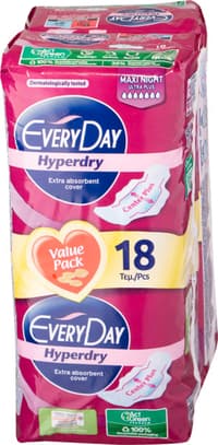 תחבושות מקסי נייט 18 יח מארז EVERY DAY