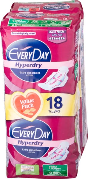 תחבושות מקסי נייט 18 יח מארז EVERY DAY