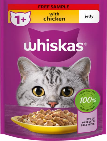 Friandise pour chats Whiskas sachet poulet en gelée 85 g