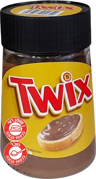 ממרח טוויקס ממרח בטעם שוקולד וקרמל עם חתיכות עוגיות