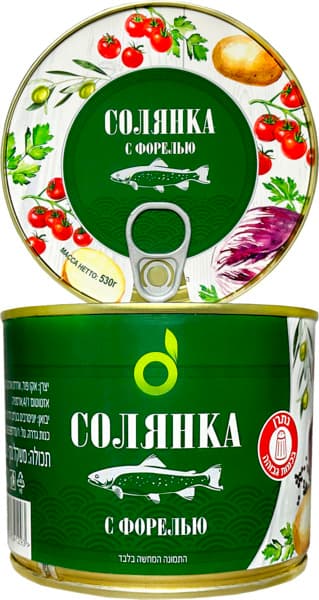 שימורי מרק דג פורל וירקות