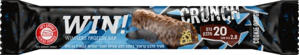 חטיף חלבון קראנצ' בטעם בצק עוגיות ושברי עוגיות קקאו