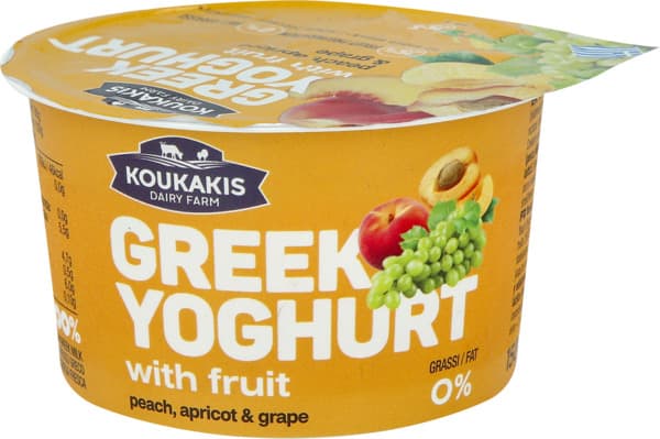 Yaourt grec 0 % de matières grasses aux fruits