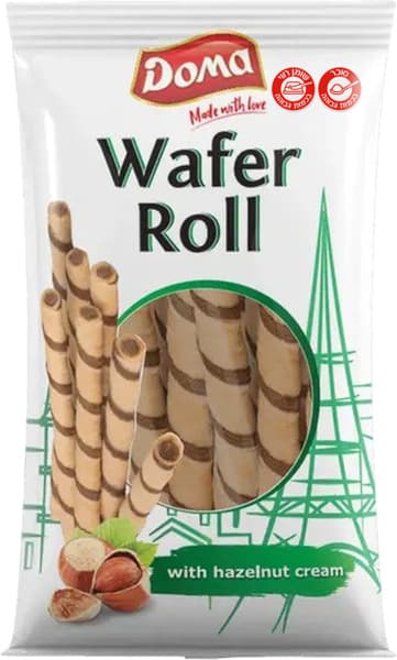 Wafer Roll with Hazelnut-Flavored Cream