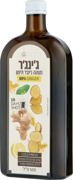 משקה ג'ינג'ר ולימון 500 מ"ל