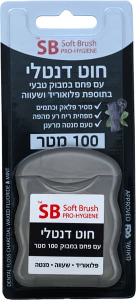 חוט דנטלי 100 מ' פחם במבוק