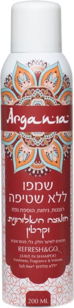ARGANIA שמפו ללא שטיפה בתוספת חומצה 200 מל'
