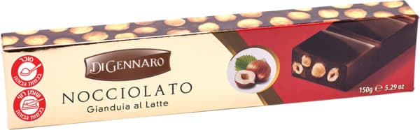 قطعة شوكولاتة حليب Gianduja مع مكسرات