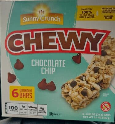Lot de barres de granola Sunny Crunch aux pépites de chocolat 150 g