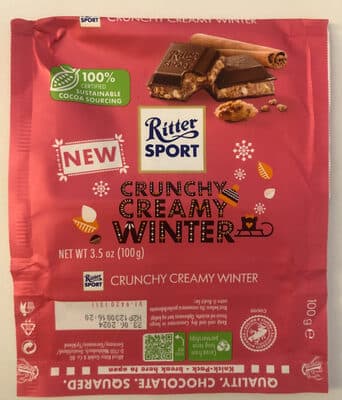 Chocolat Ritter Sport crème cacao épices et amandes