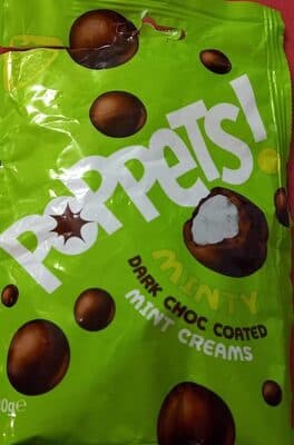 Billes à la menthe enrobées de chocolat POPPETS, sachet 130 g