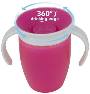 כוס הפלא 360 - 207 מל עם מכסה- ורודה