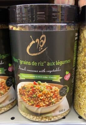Pates graines de riz aux legumes
