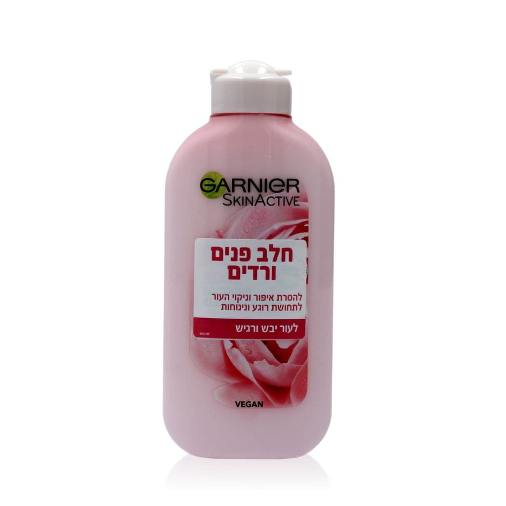 גרנייה חלב פנים ורדים לעור יבש ורגיש 200 מל