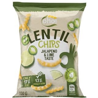 חטיף ציפס עדשים בטעם חלפניו וליים 100 גר