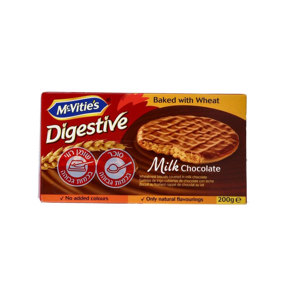 Biscuit de blé enrobé de chocolat au lait contenant 3 % de matières grasses