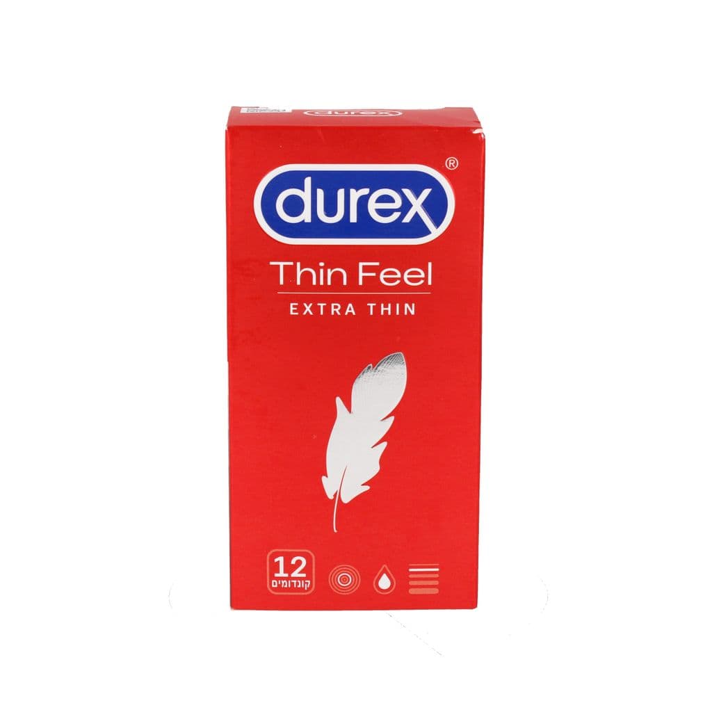 קונדומים Durex Thin Feel Extra Thin דקים במיוחד 12 יחידות