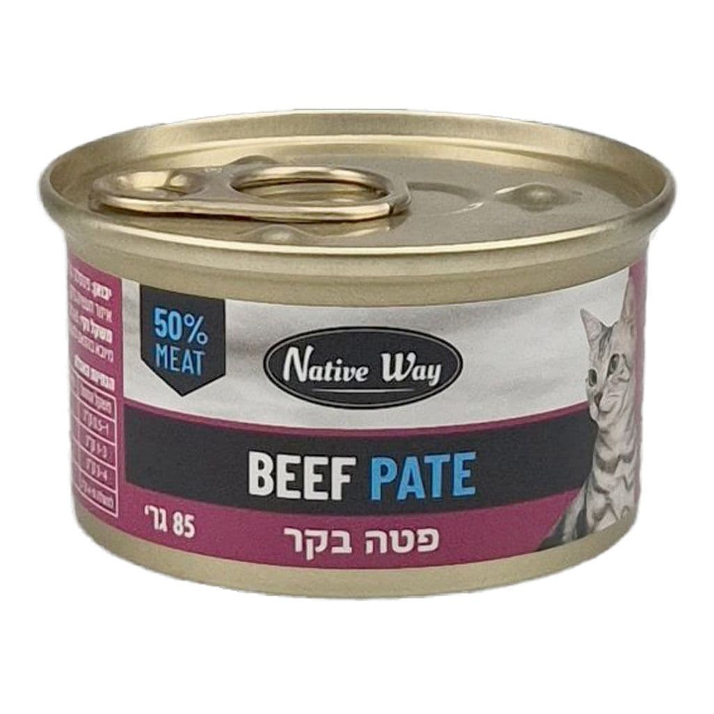 שימורי נייטיב פטה בקר לחתול 85 גרם