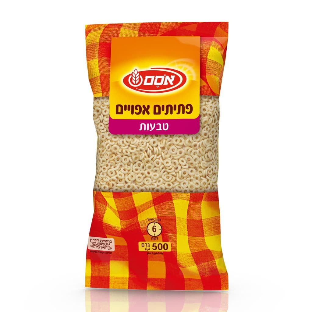 אסם פתיתים אפויים טבעות 500 גרם
