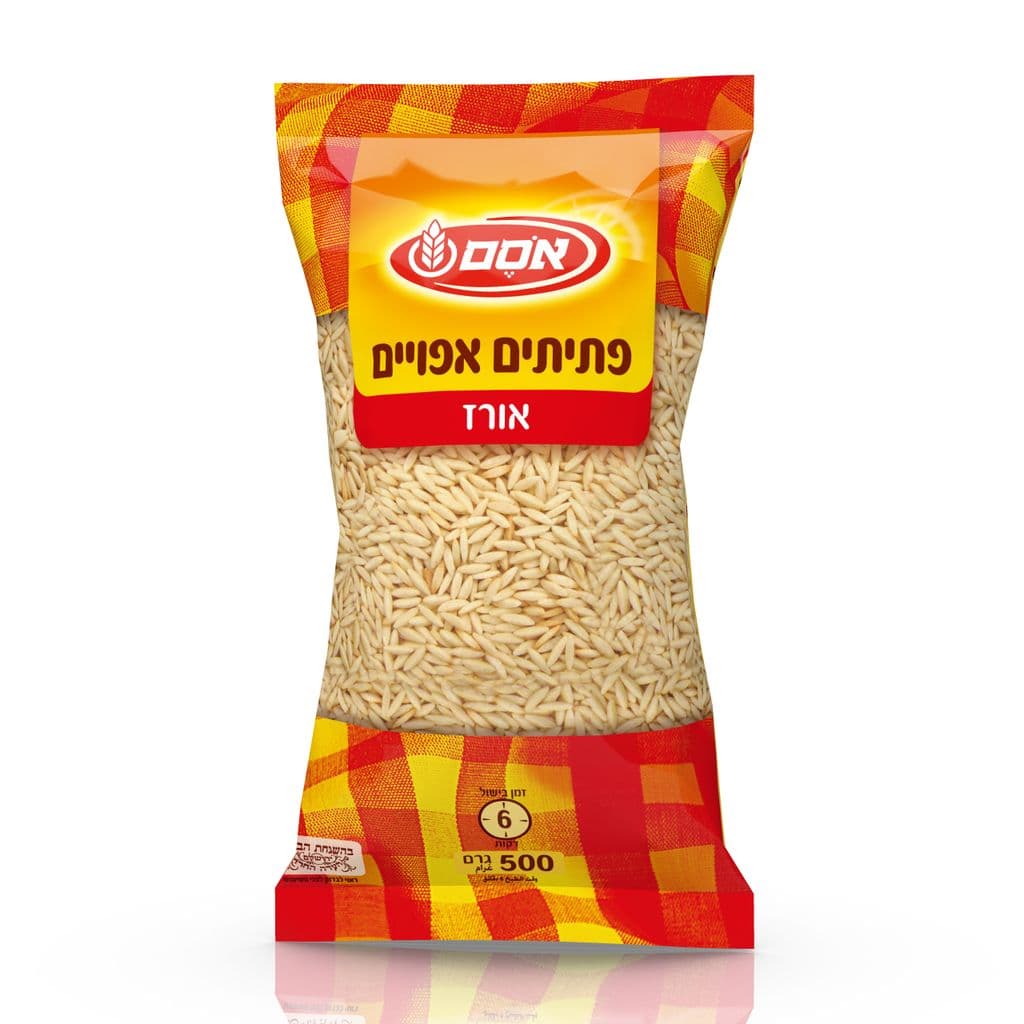 אסם פתיתים אפויים אורז 500 גרם
