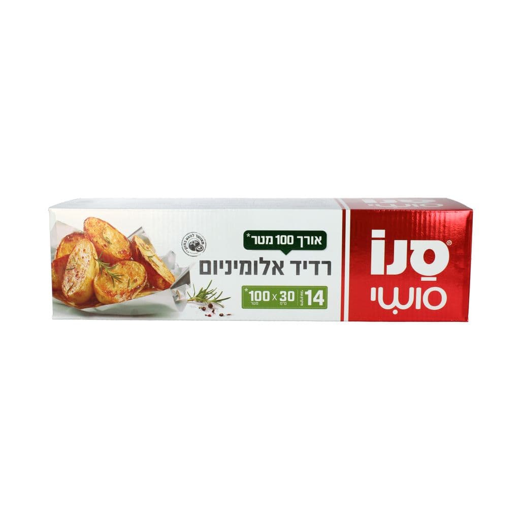 סנו סושי - רדיד אלומיניום 100 מטר, 14 מיקרון