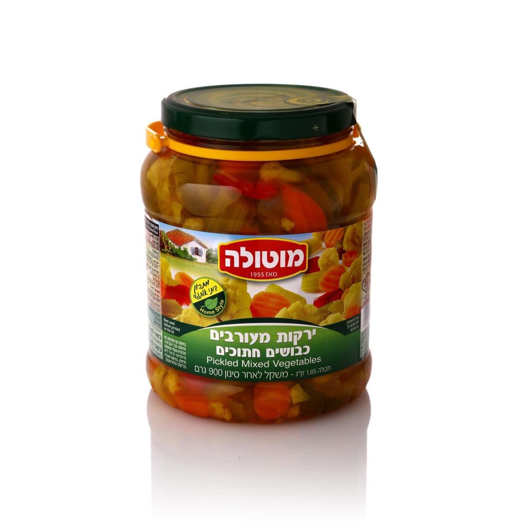 ירקות מעורבים כבושים חתוכים צנצנת PET