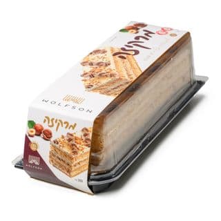 Marquise cake strip honey dough layers with hazelnut meringue and chocolate nougat cream 400 g