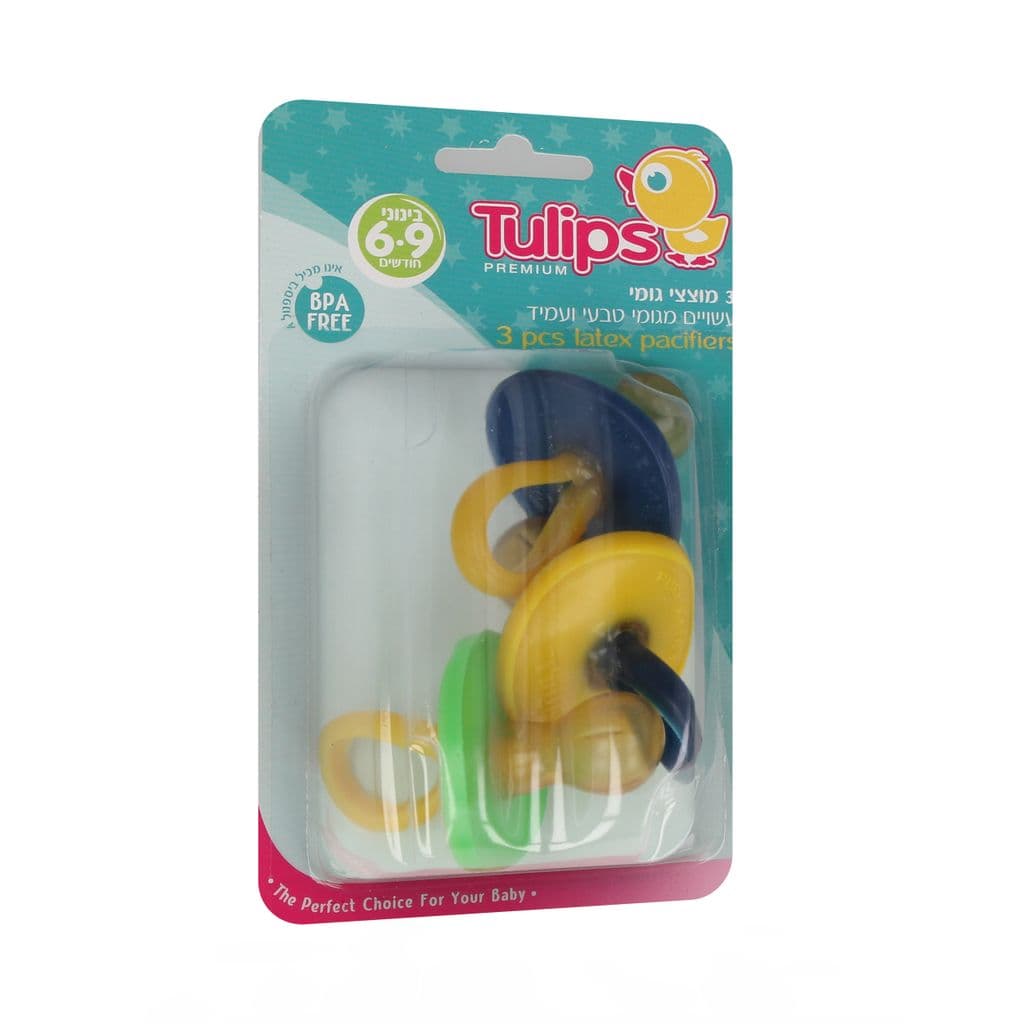 מוצץ גומי בינוני 3 יחידות טוליפס