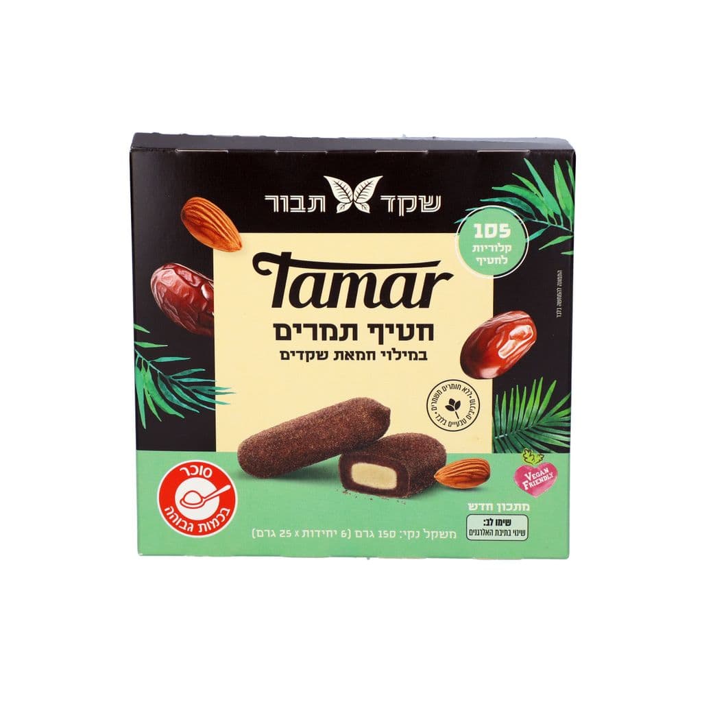 מארז 6 חטיפי תמרים במילוי חמאת שקדים שקד תבור