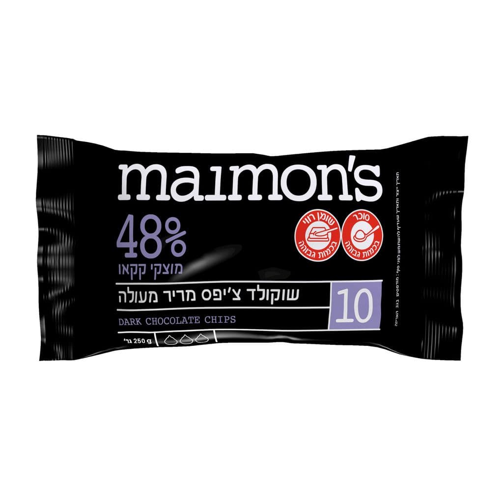 שוקולד צ'יפס מריר 48% , 250 גרם
