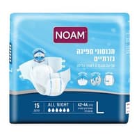 נועם - חיתולי סופט אול נייט לארג' 15 יח'