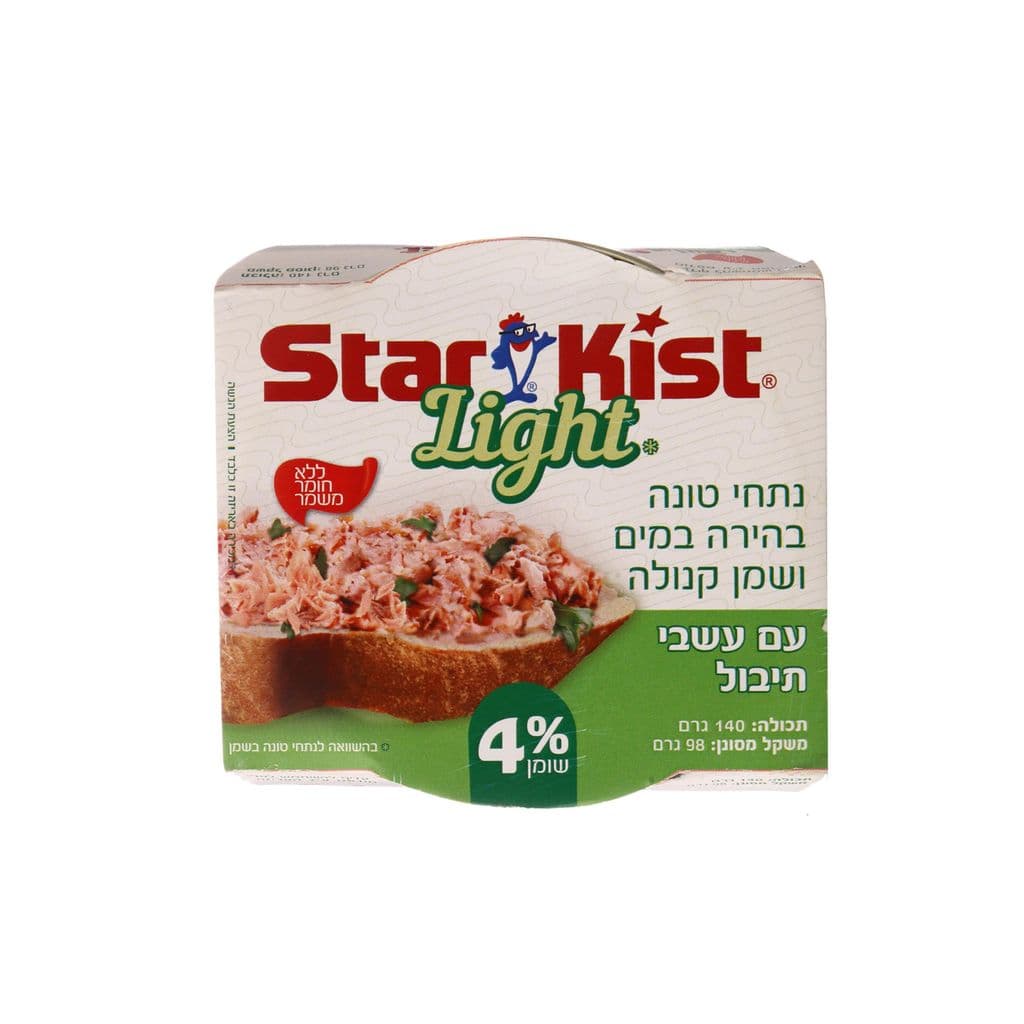 ס.ק. 140 גרם טונה 4% עם עשבי תיבול לייט