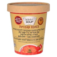 SKINNY SOUPnבטעם עגבניותnתבשיל מרק בטעם עגבניות להכנה מהירהnעם אטריות ג'ל קונג'אקnבצורת נודלס וירקותn284 גרם