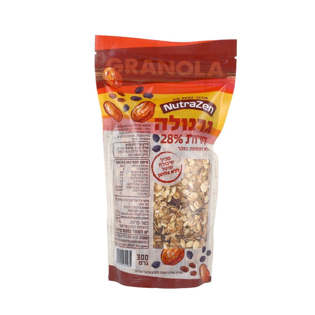 Granola aux fruits 28 %, sans gluten et sans sucres ajoutés