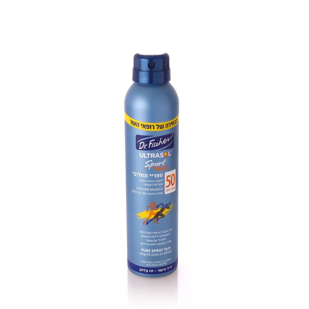 ד"ר פישר אולטרסול ספורט MAX ספריי תחליבי SPF50, תכולה 200 מ"ל