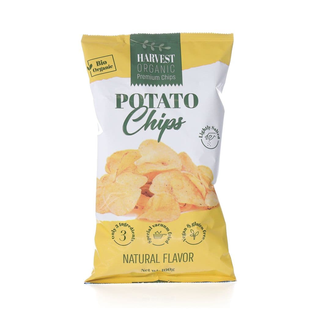 HARVEST ORGANIC- חטיף צ'יפס אורגני מתפו"א עם מלח ים 100 גרם