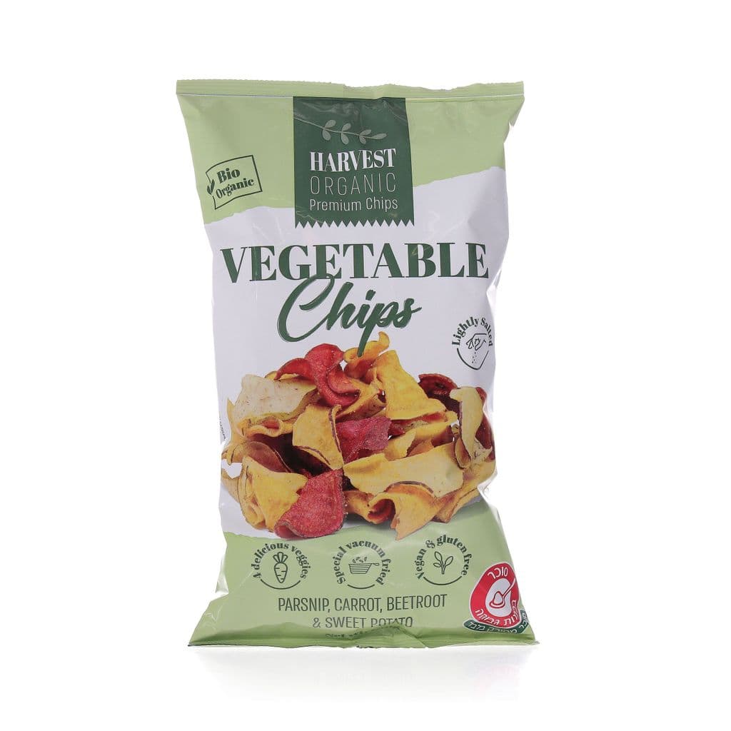 HARVEST ORGANIC- חטיף צ'יפס אורגני על בסיס ירקות שורש עם מלח ים 100 גרם