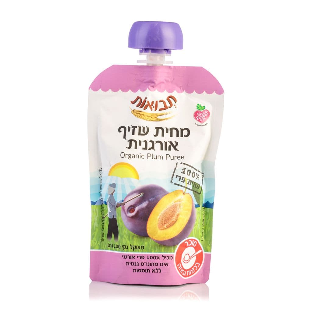 תבואות מחית שזיף אורגני 100 גרם