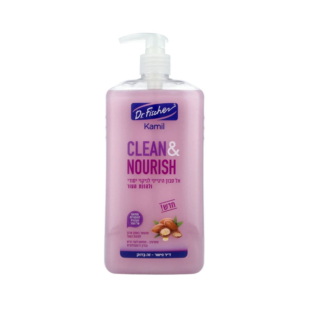 ד"ר פישר, קמיל אל סבון, סגול clean & nourish מועשר בשמן ארגן, 1 ליטר