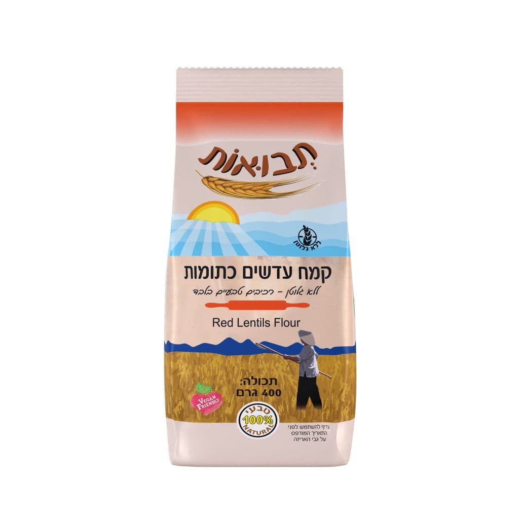קמח עדשים כתומות ללא גלוטן 400 גרם