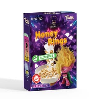 Trolls céréales en anneaux enrobées de miel sans gluten 375 g, casher pour Pessa'h