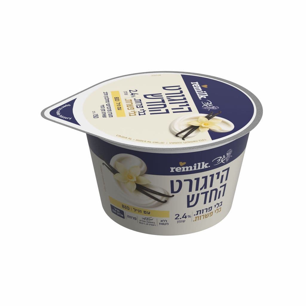 היוגורט החדש 2.4% שומן עם וניל 150 גרם בד"ץ