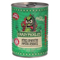 בית השיטהnCRAZY PICKLESnמלפפונים במלח בתוספת חלפיניוn325 גרם