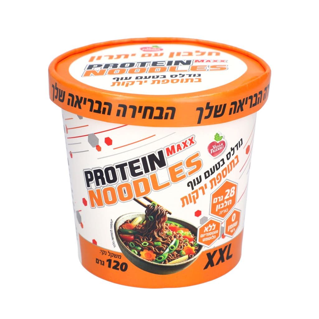 ארוחה מלאה נודלס בטעם עוף בתוספת ירקות